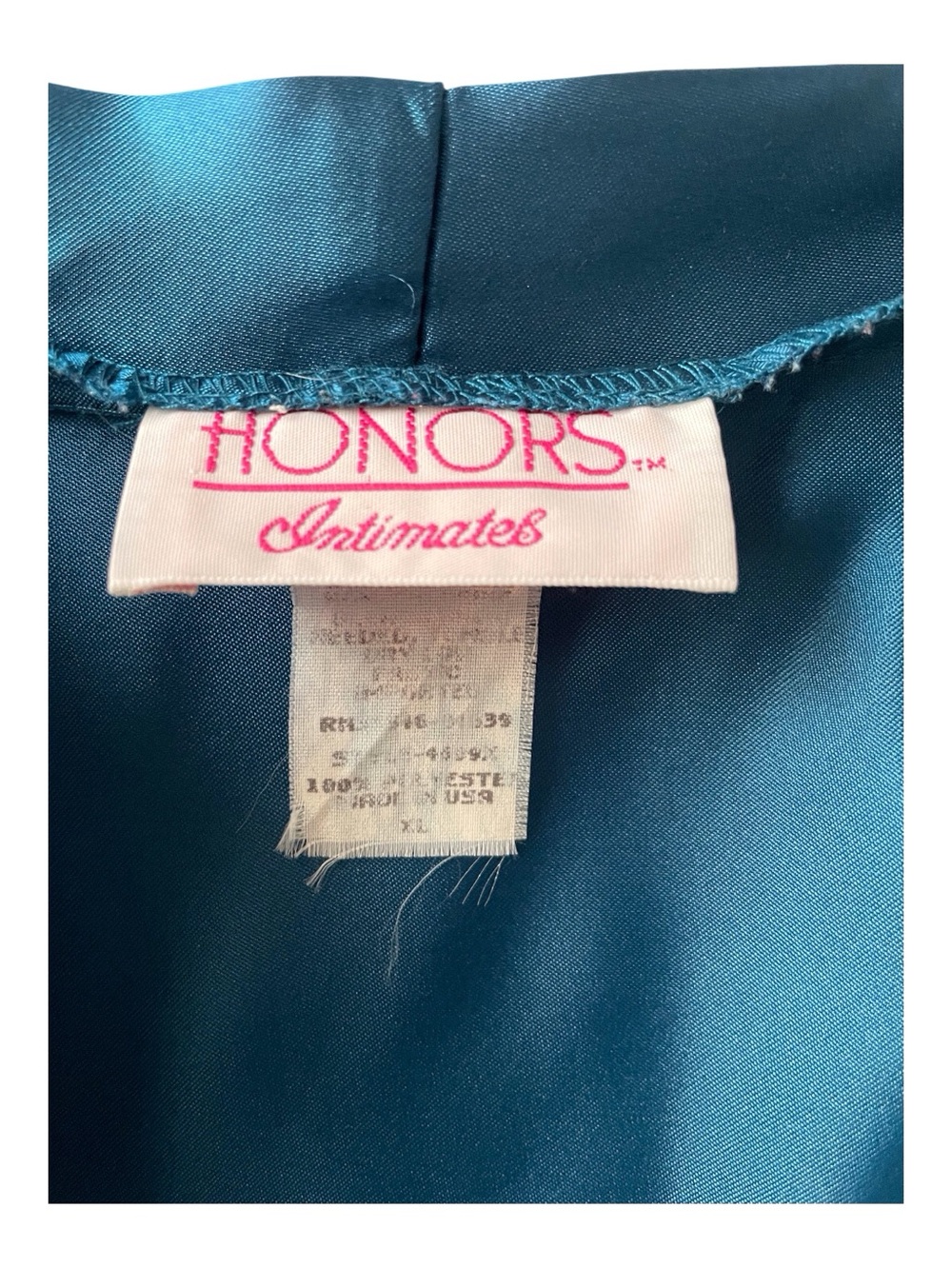 Honors Intimates Women's Blue Satin Night Gown Satin Robe, XL - Picture 2 of 12